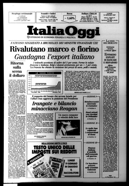 Italia oggi : quotidiano di economia finanza e politica